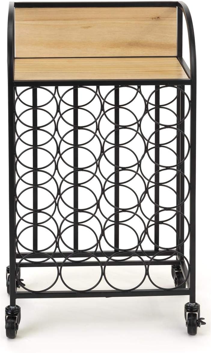 Displays2go Rolling Wine Rack - 20 Bottle Capacity