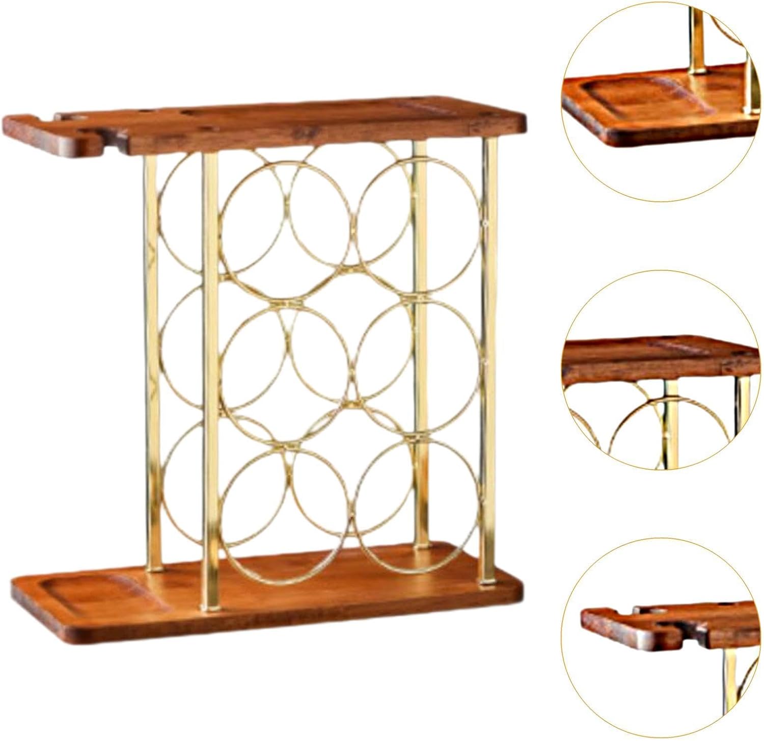 JISADER Freestanding Wine Rack with Wooden Base