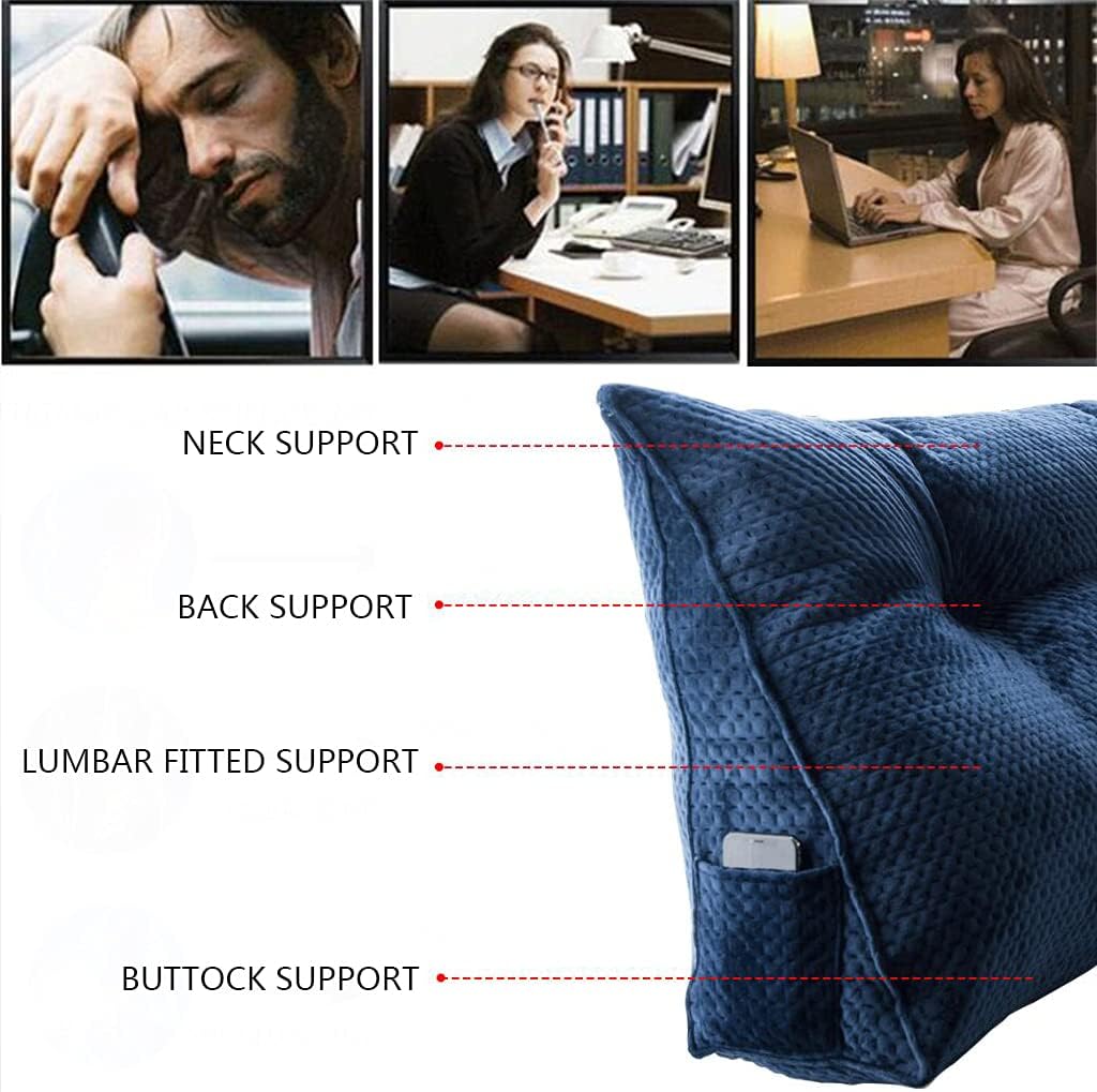 ZZYK Large Bolster Headboard Pillow with Removable Cover Light Blue 47inch
