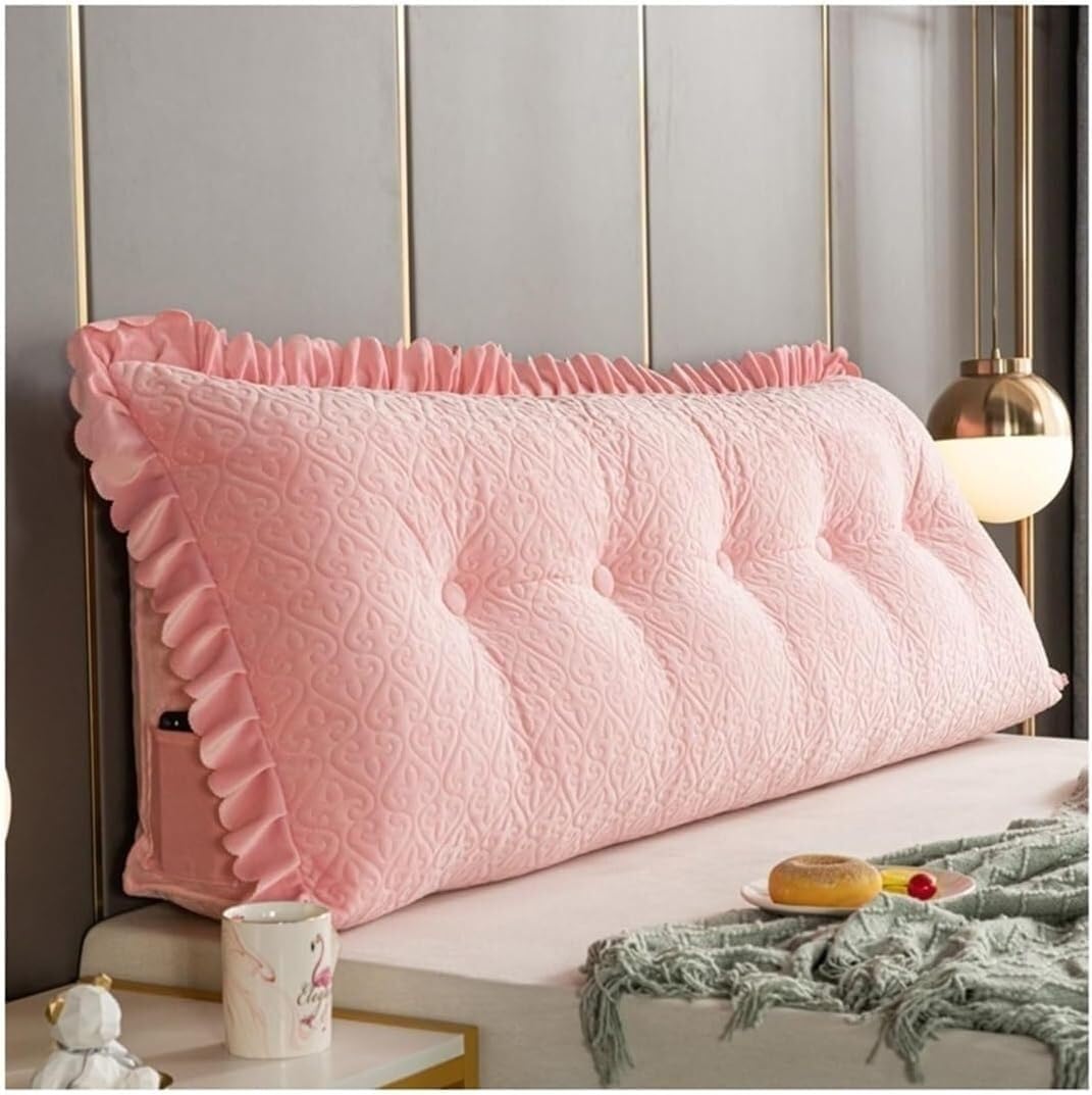 COZMAX Triangular Reading Pillow with Velvet Cover 100cm