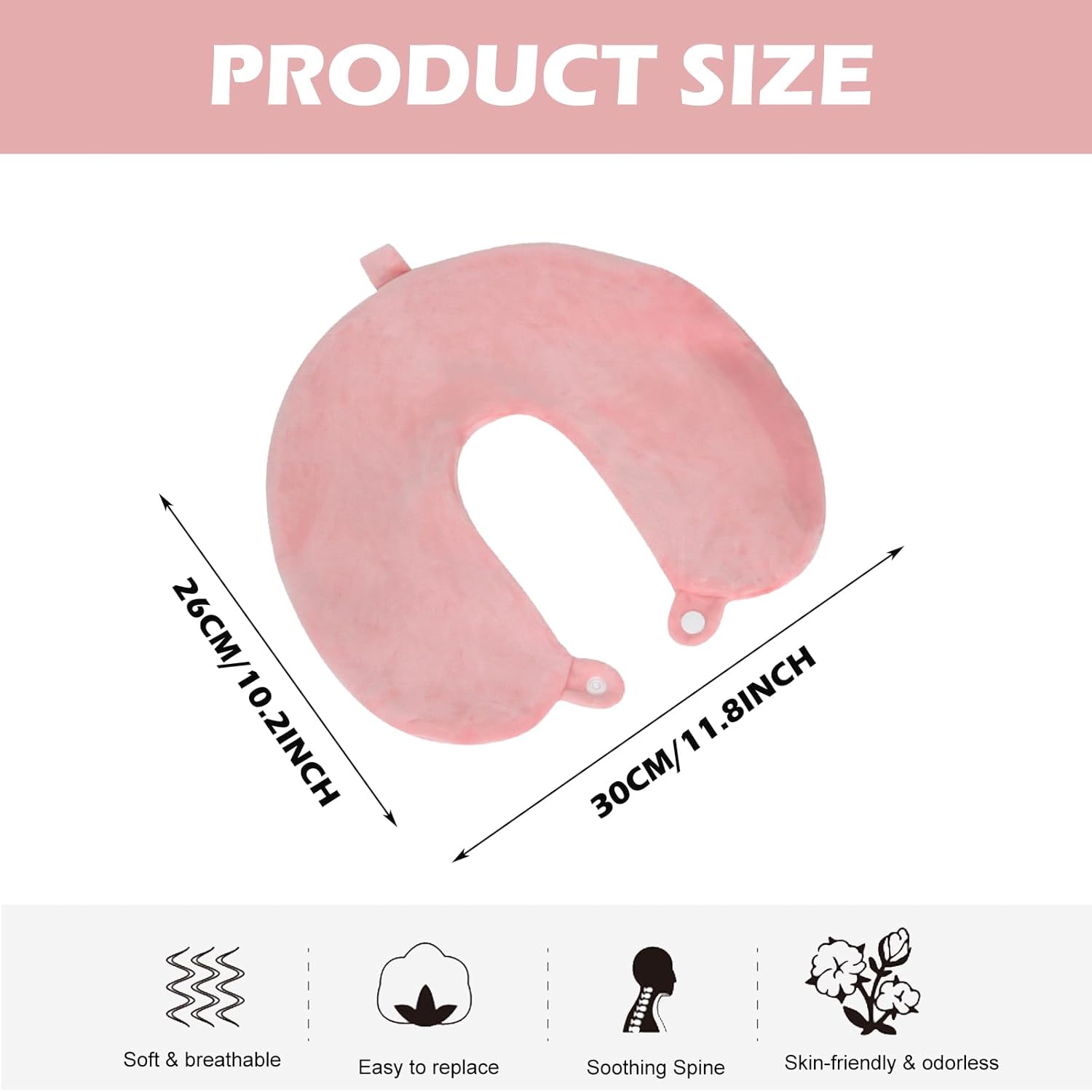 FEIYAUMI Travel Neck Pillow Cover - Zipper Design Soft Breathable