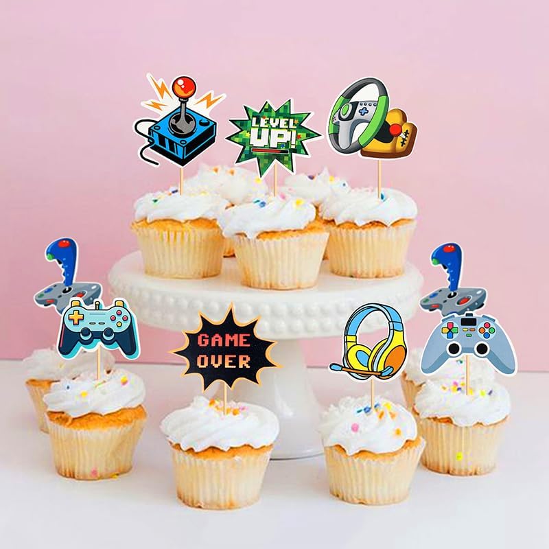 SAMOKA Video Game Cupcake Toppers 24 PCS