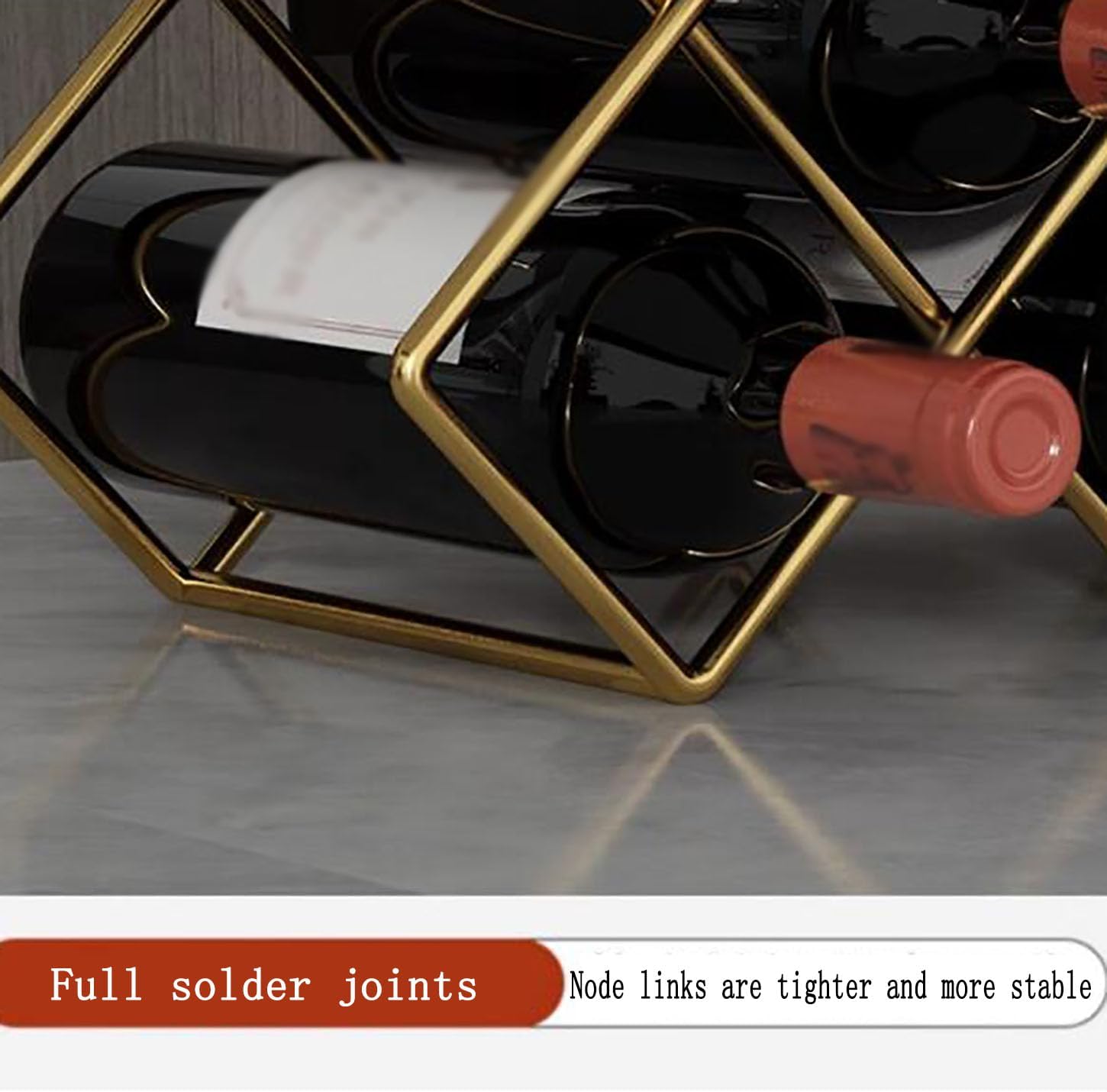 BYLAKO 5-Bottle Wine Rack Metal Sturdy Holder for Home Kitchen Bar