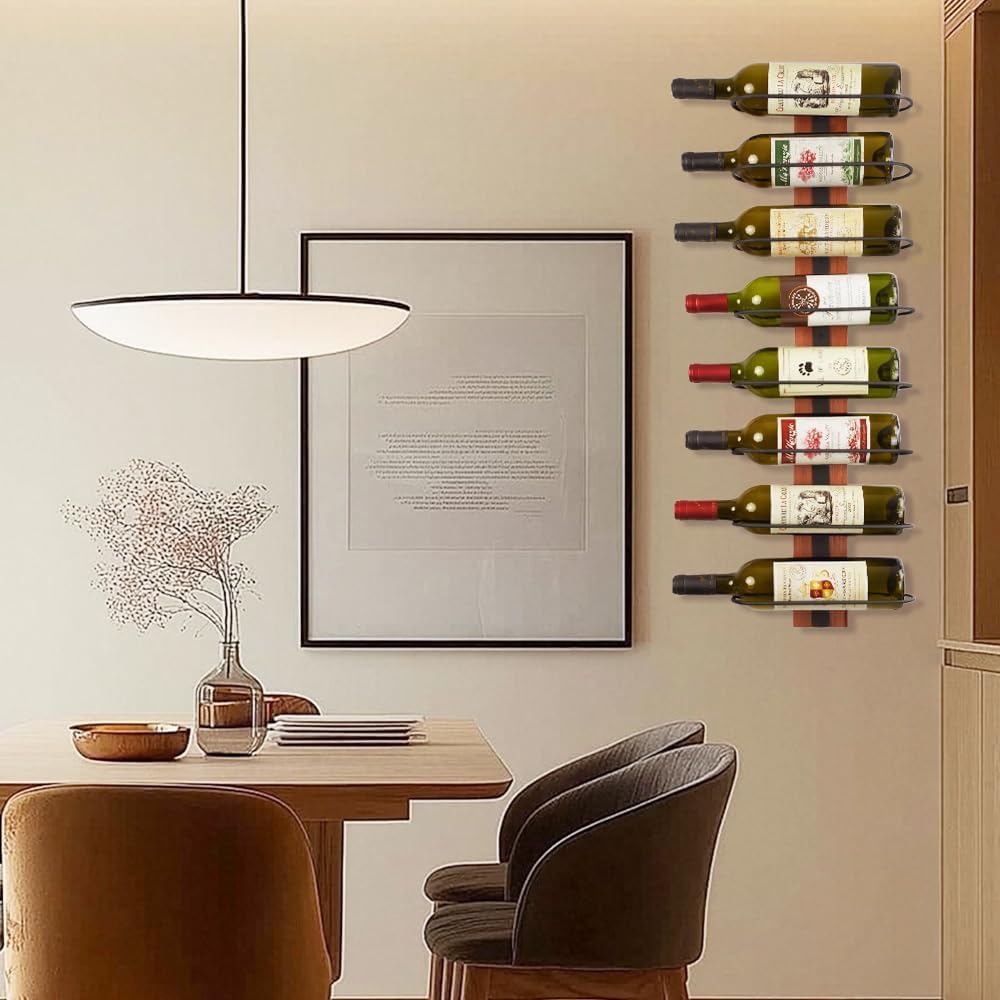 FLstudio Wall Mounted Wine Rack for 8 Bottles