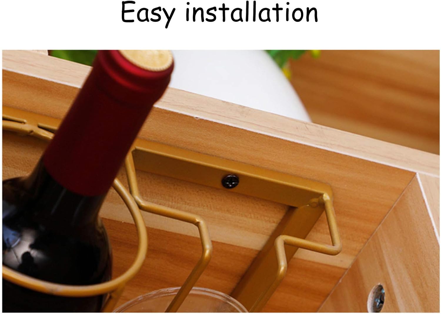 Premium Wall-Mounted Wine Rack with Glass Holder
