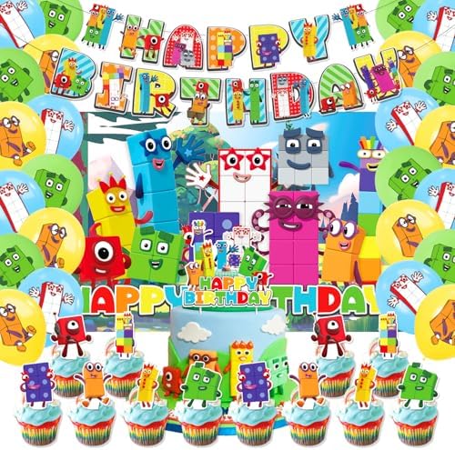 42Pack Number Block Party Supplies Set 1