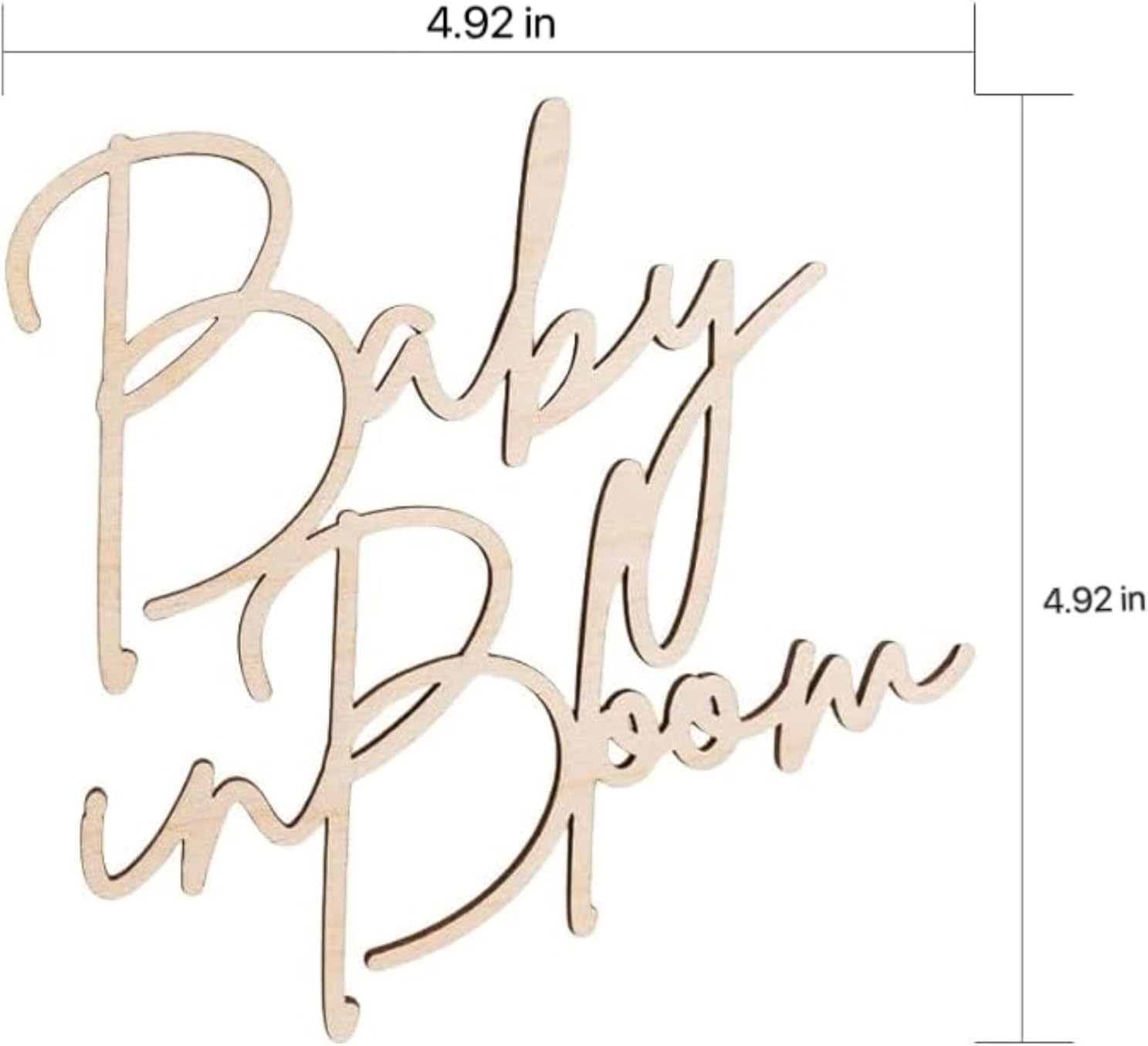 Baby in Bloom Wooden Cake Topper for Baby Showers and Birthdays