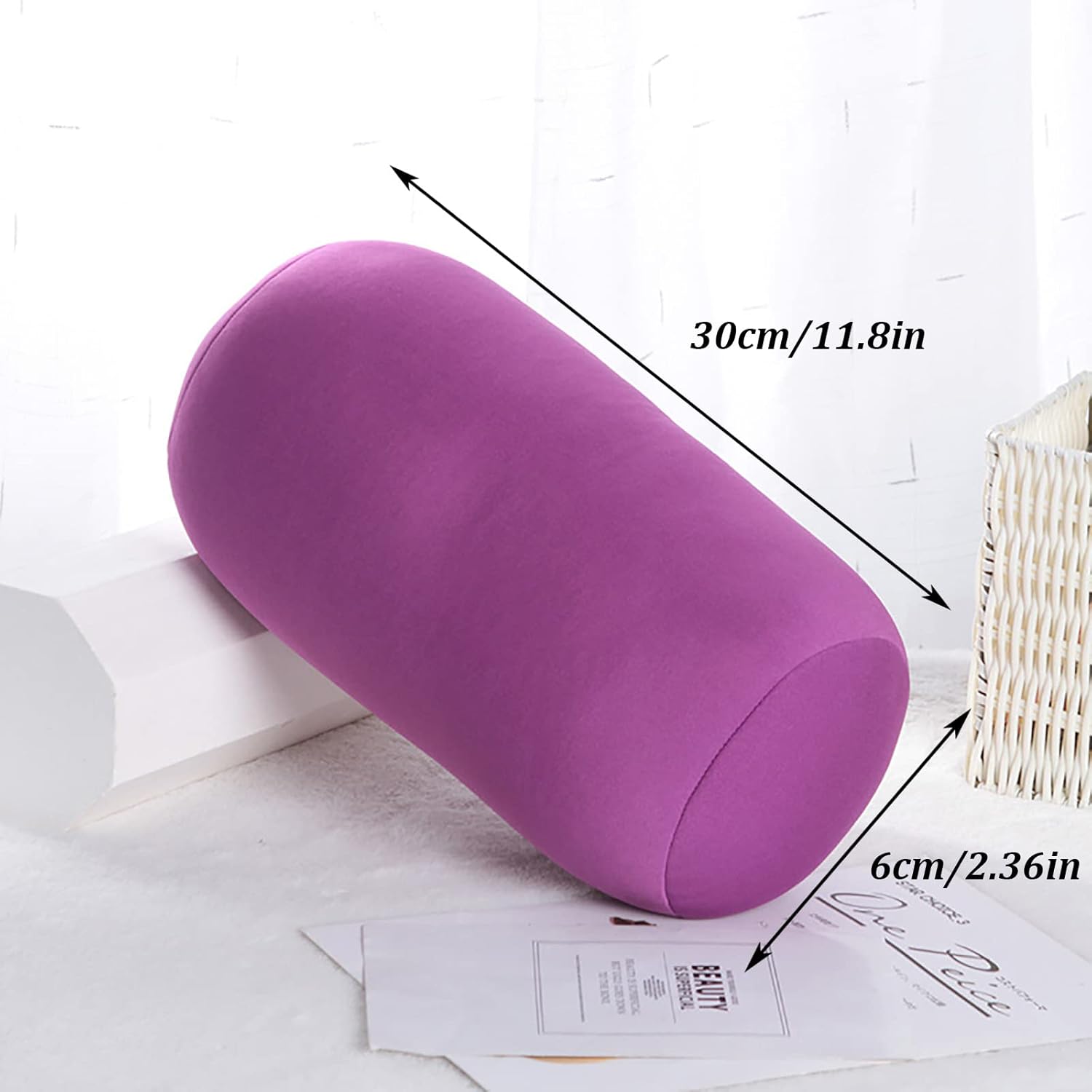 2Pcs Microbead Neck Roll Pillow - Black and Purple
