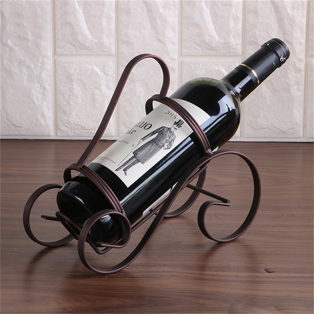 CdyBox Retro S-Shape Wine Bottle Holder Metal Decor