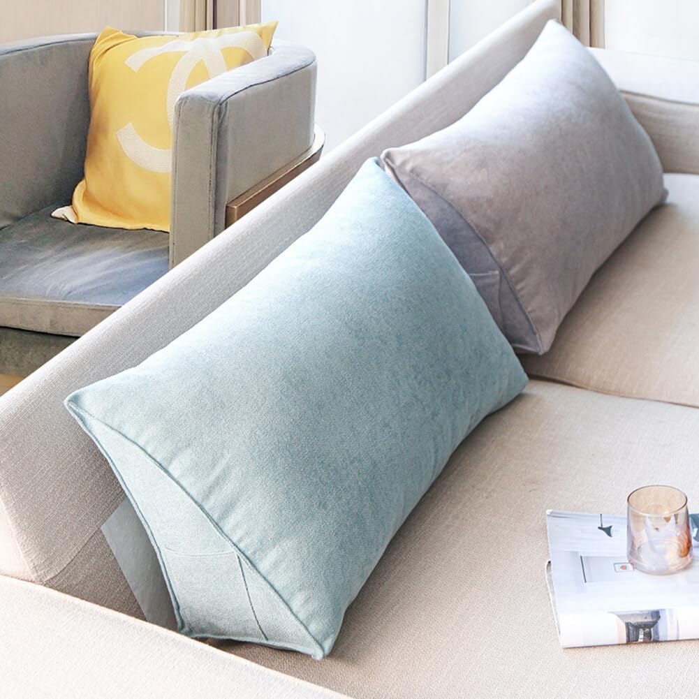 Triangle Sofa Pillow Lake Blue with Zipper