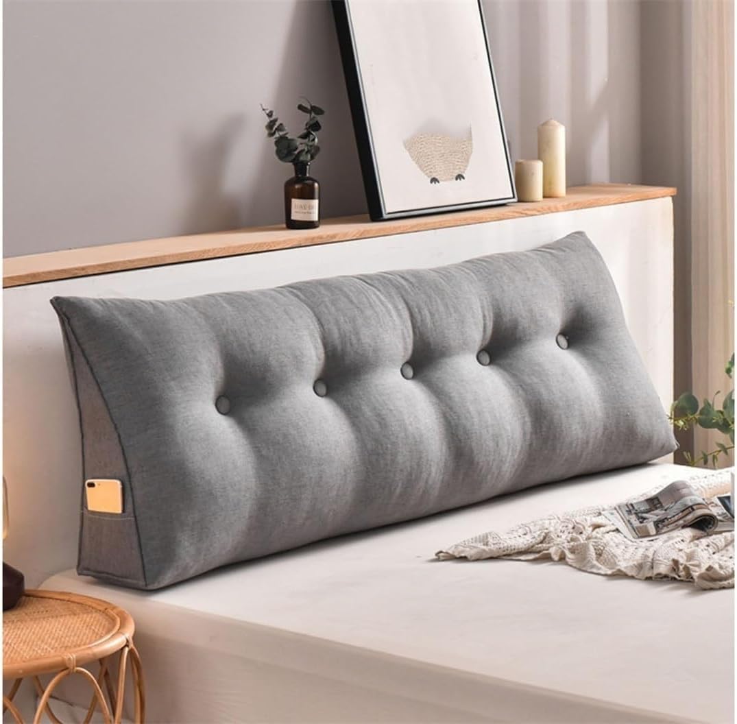 COZMAX Triangular Reading Headboard Pillow with Zipper Cover