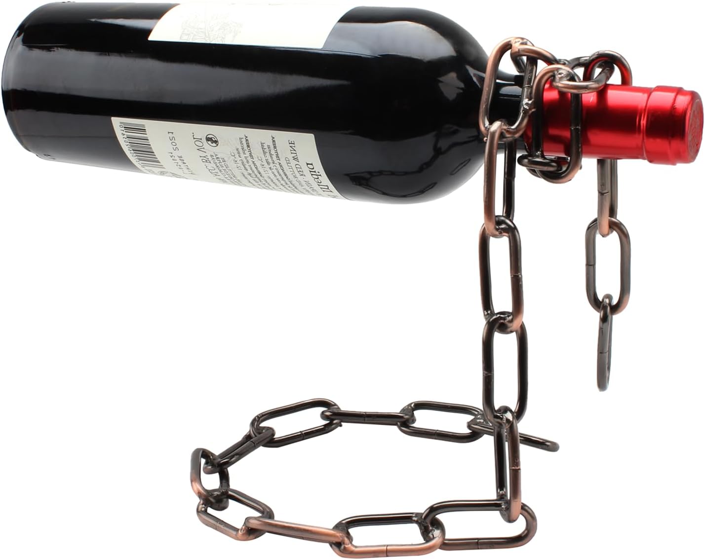 TBWHL Floating Wine Bottle Holder - Unique Levitating Steel Chain Stand