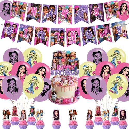 Brat Girl Party Decorations Set with Banner and Balloons