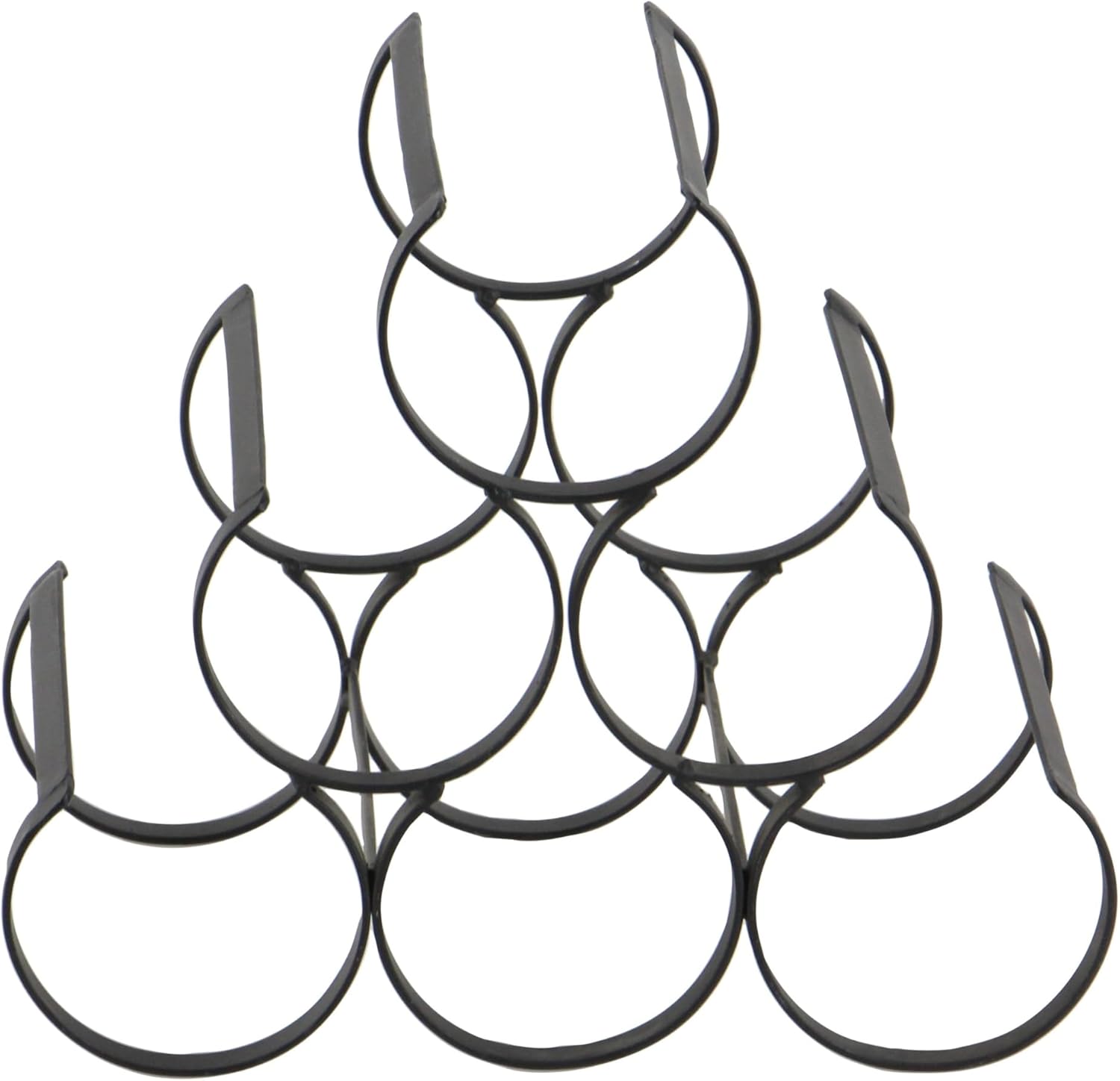 Deco 79 6 Bottle Metal Wine Rack with Curved Holders Black