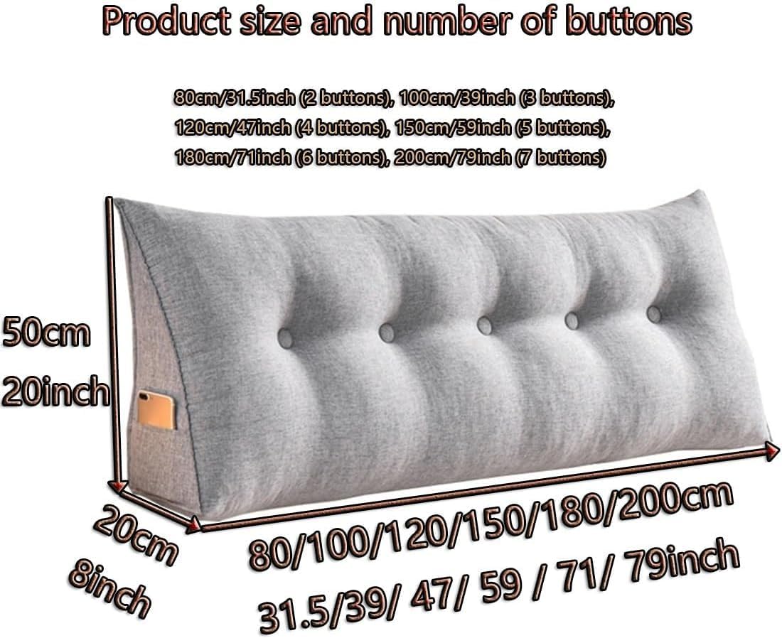 COZMAX Triangular Reading Headboard Pillow with Zipper Cover