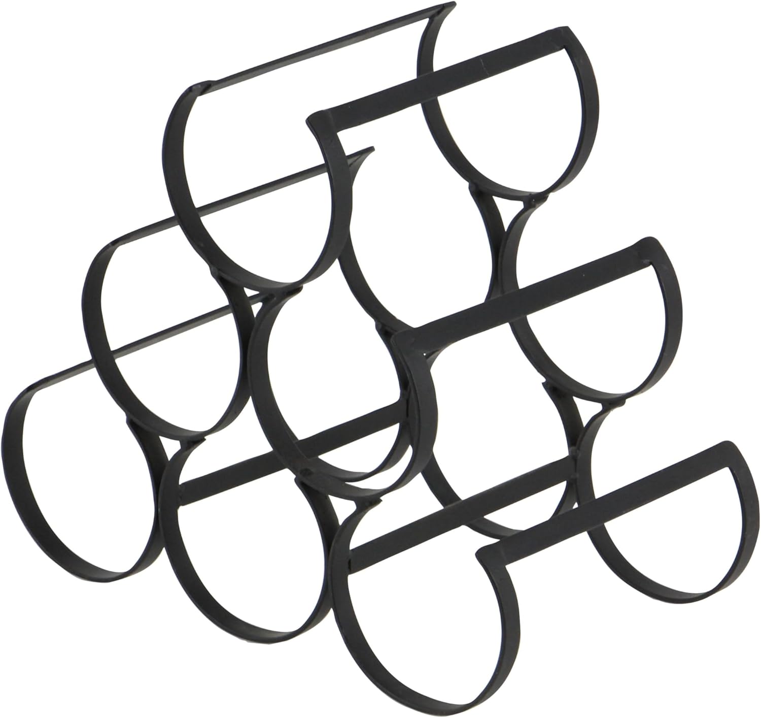 Deco 79 6 Bottle Metal Wine Rack with Curved Holders Black