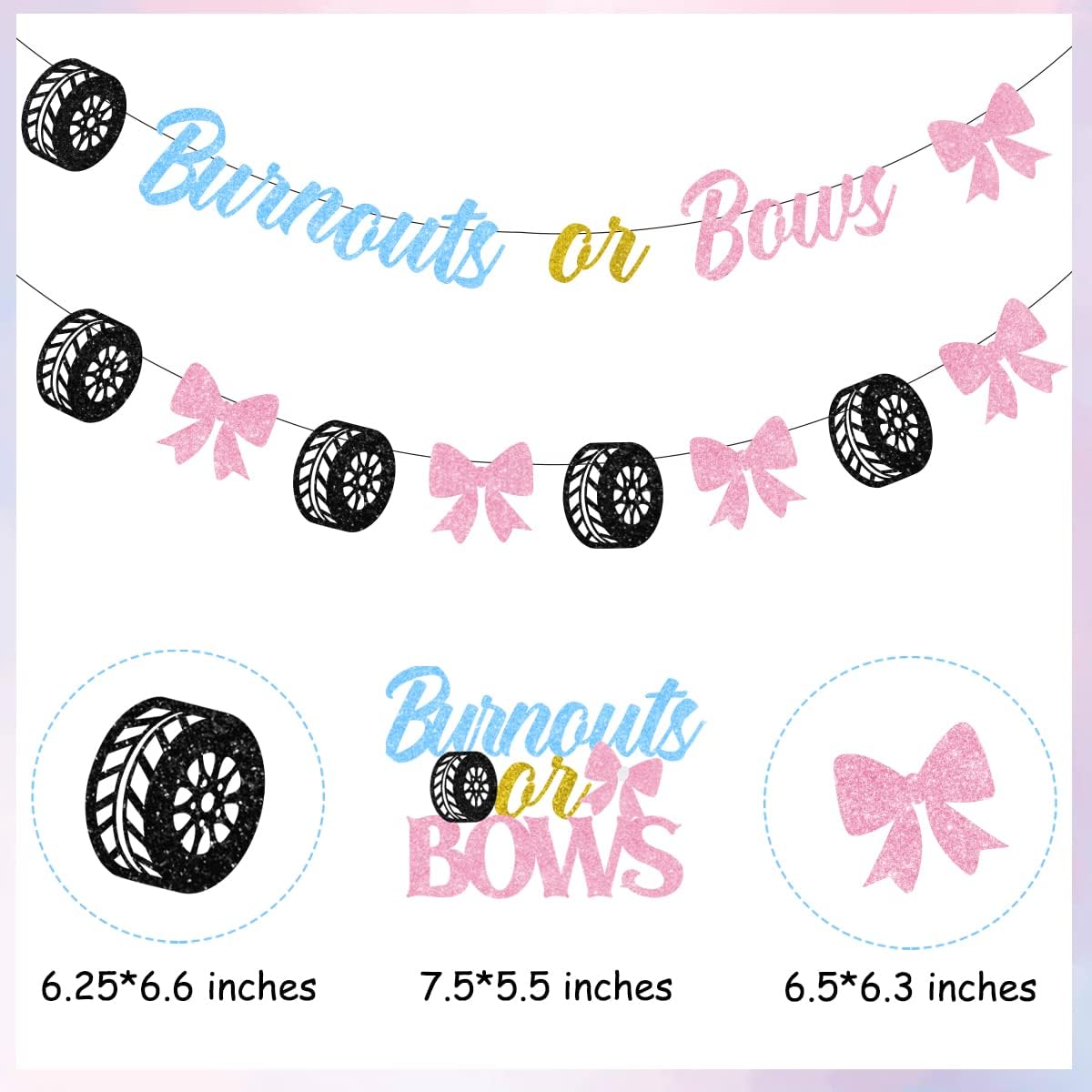 Balterever Gender Reveal Decorations Blue Pink Bunting Banner Kit