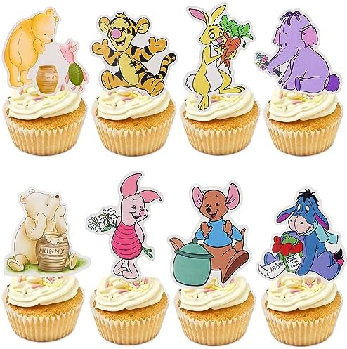 MEMOVAN Winnie Pooh Cupcake Toppers 48pcs Set