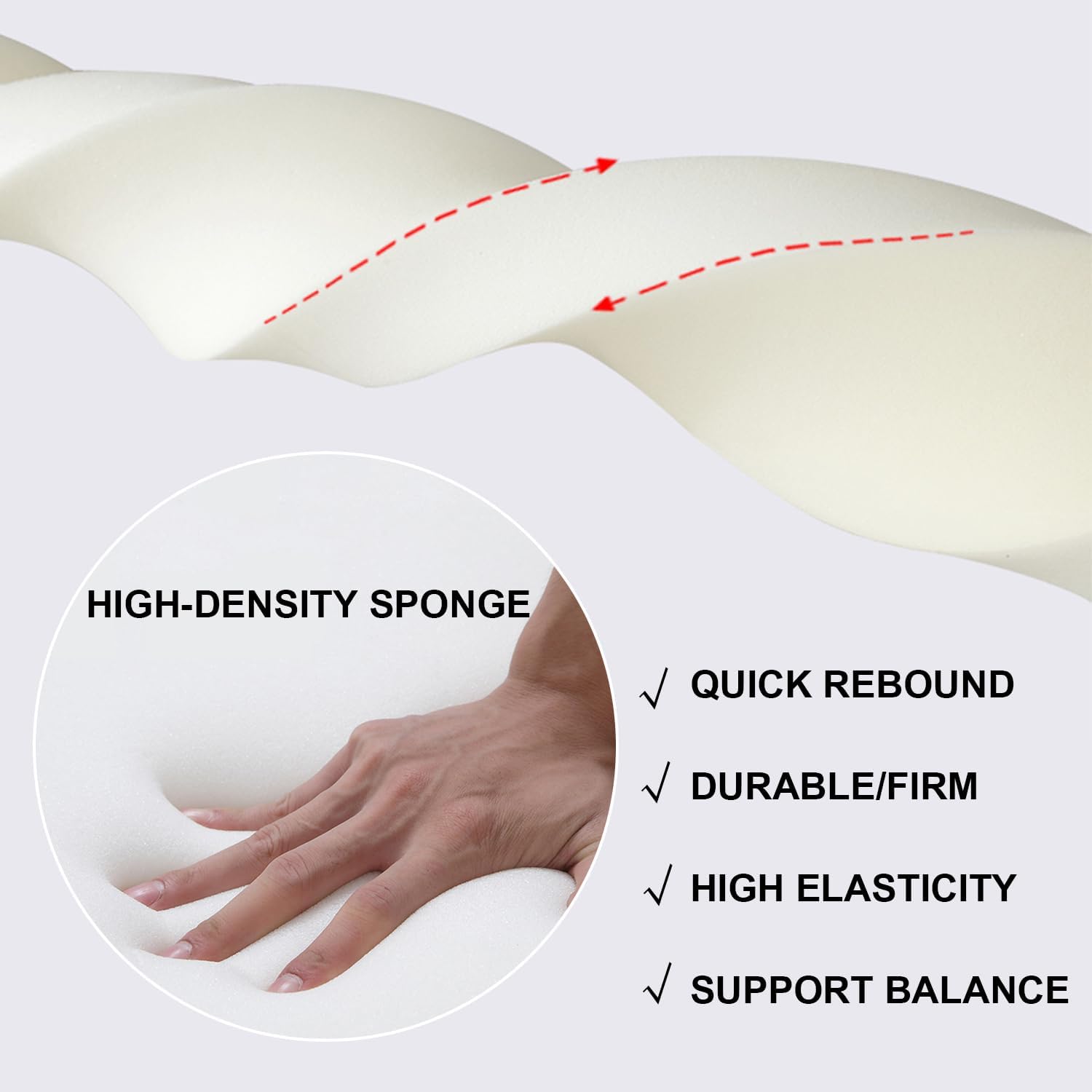 ZZYK Bed Gap Filler Pillow - Gray Queen 78x6