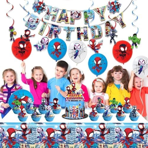 Spidey Themed Birthday Decorations Kit