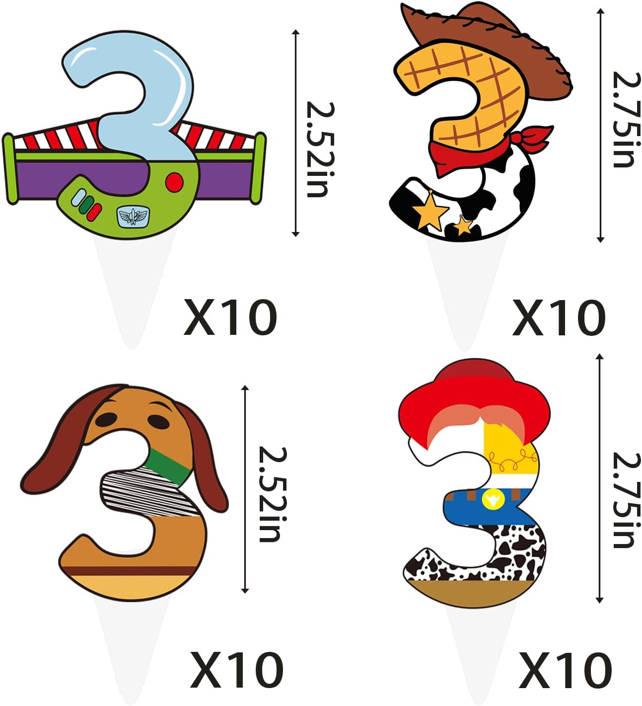 METIXOZE 3rd Birthday Cartoon Decor Set