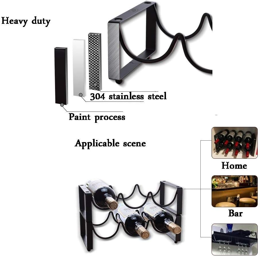 NERDOH 2 Tier Iron Wine Rack with Storage Stand 1