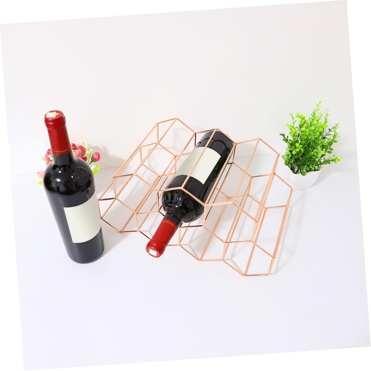 Cabilock Freestanding Wine Rack Cabinet with Gold Finish