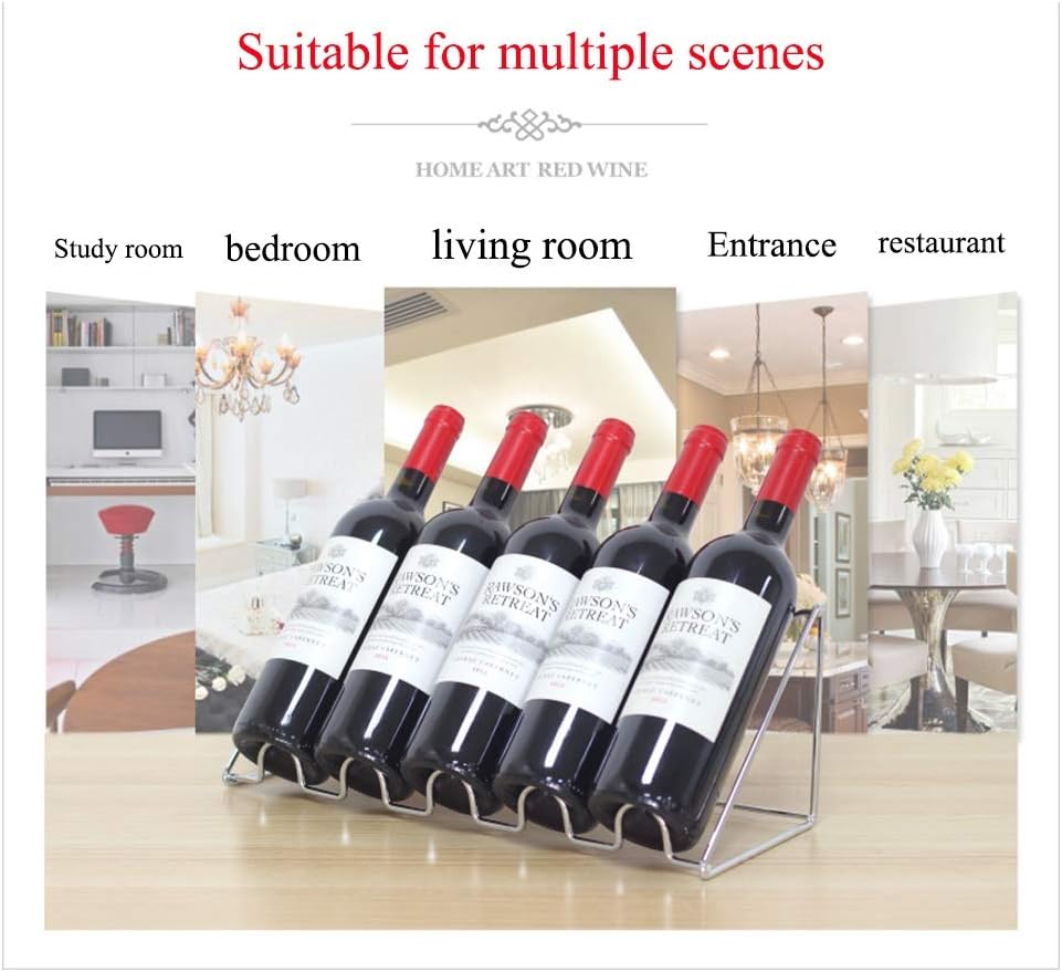 Metal Bottle Rack 5 Slots for Living Room Display