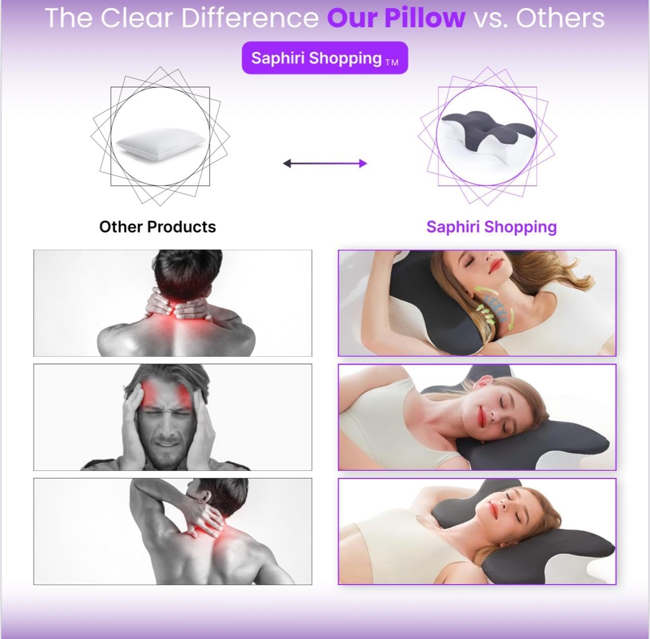 Cervical Neck Support Pillow for Sleep Comfort