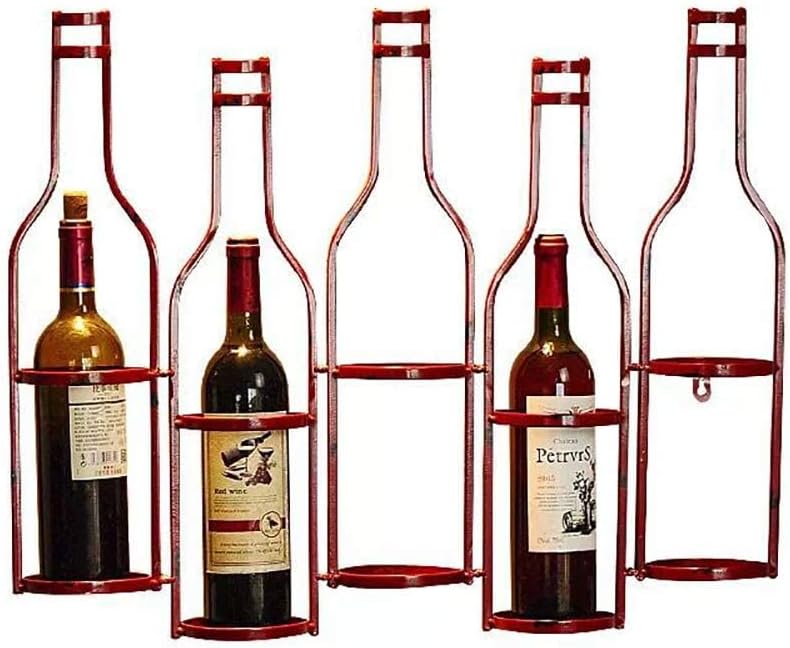 TOYOCC Wrought Iron Wine Rack Wall Mount 5 Bottles