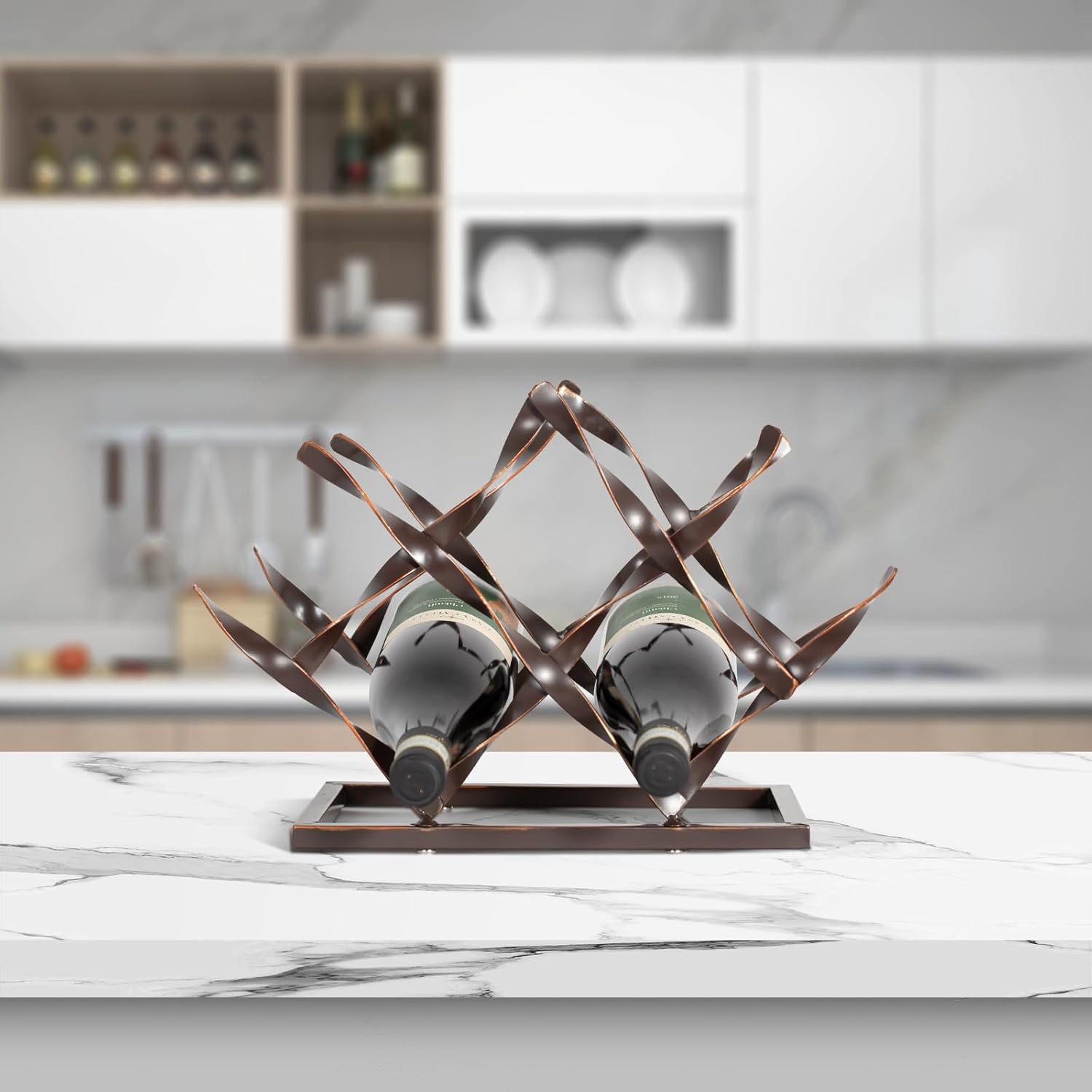 TOOARTS Free Standing Wine Rack 7 Bottles