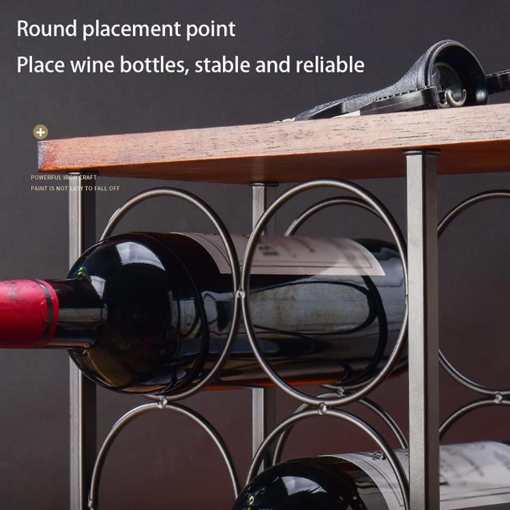OXOAMP Freestanding Wine Rack with 6 Bottles and 2 Glass Holder