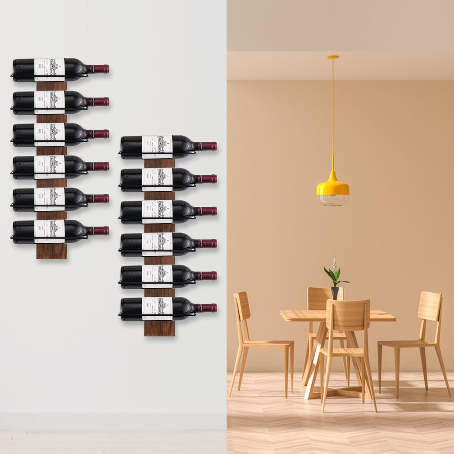 CBYJK Wall-Mounted Wine Rack for 12 Bottles