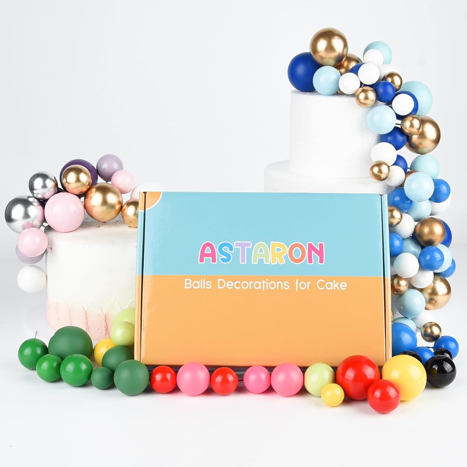 ASTARON 20 Pcs Light Pink Ball Cake Decorations