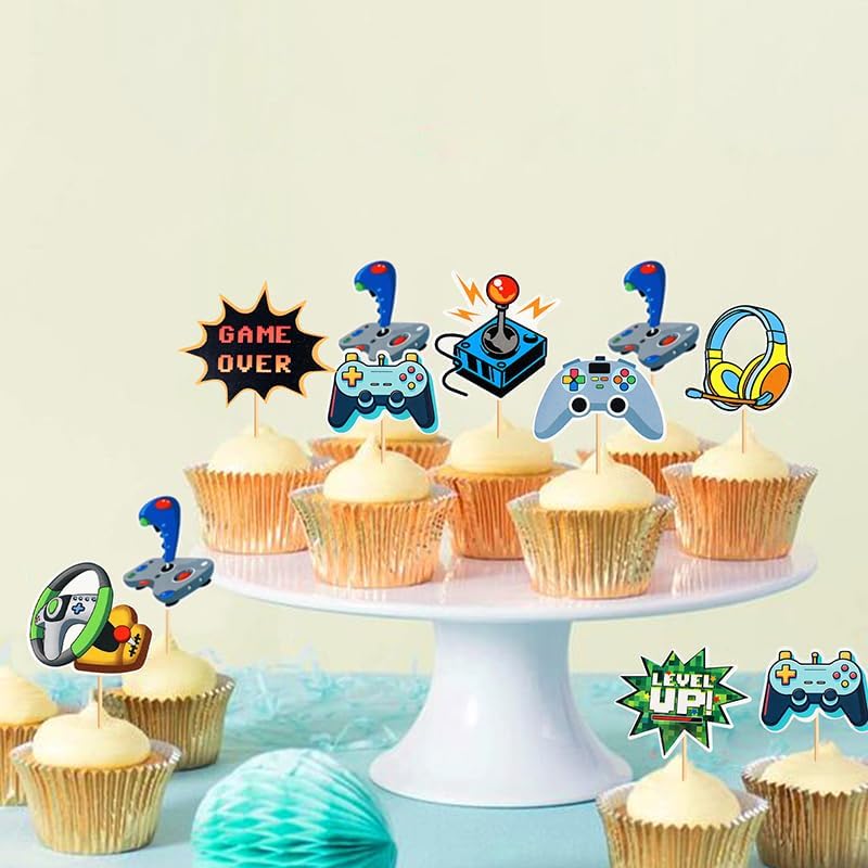 SAMOKA Video Game Cupcake Toppers 24 PCS