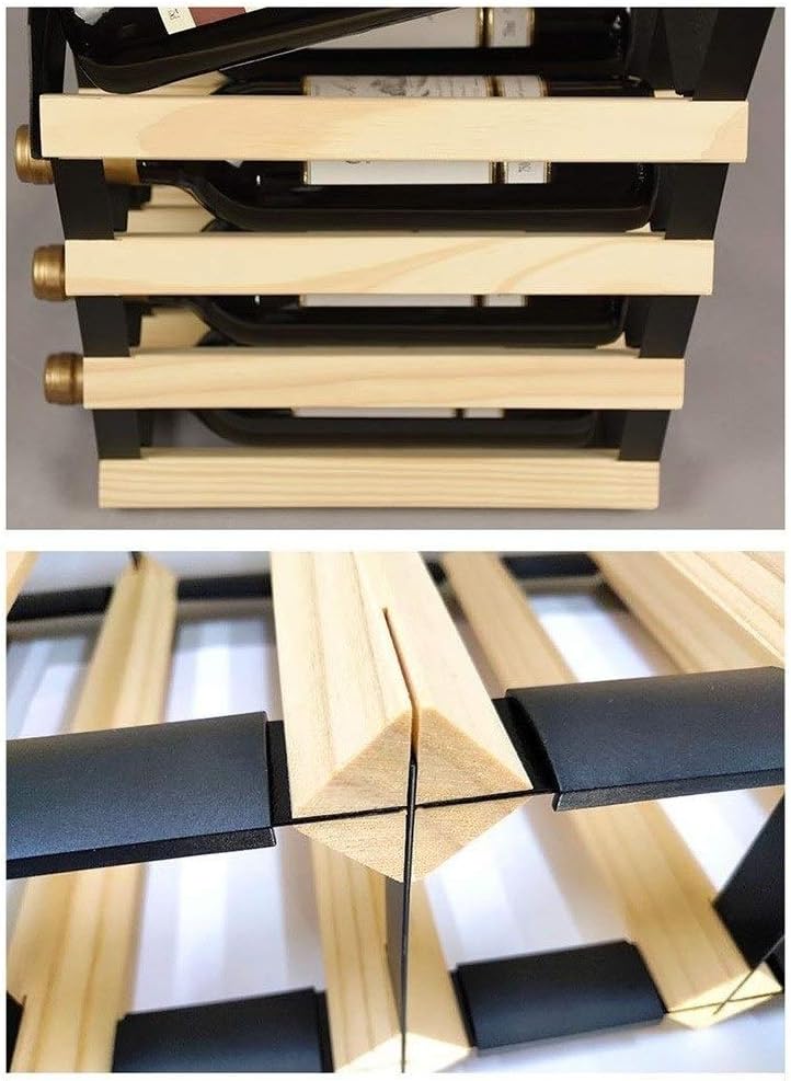 16 Bottle Wood Wine Rack Free Standing