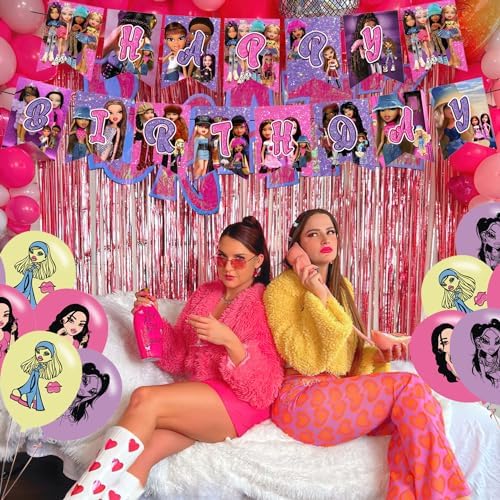 Brat Girl Party Decorations Set with Banner and Balloons