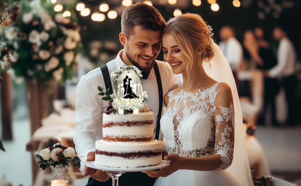 Mr and Mrs Wedding Cake Toppers for Cake Decorations