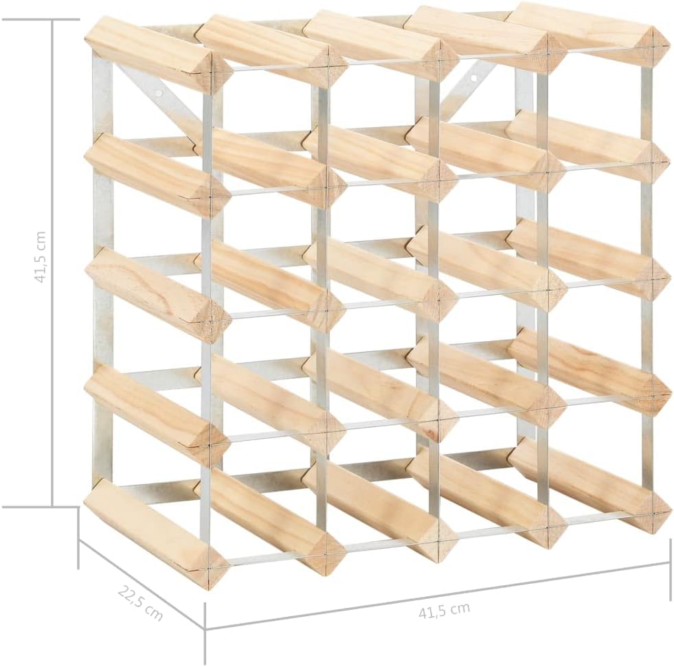 CHARMMA 20-Bottle Wine Rack - Solid Pinewood