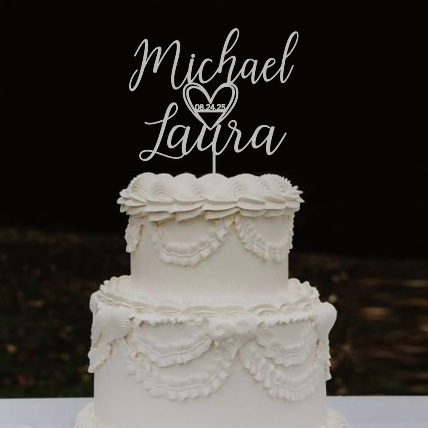 Custom Wooden Mr and Mrs Cake Topper