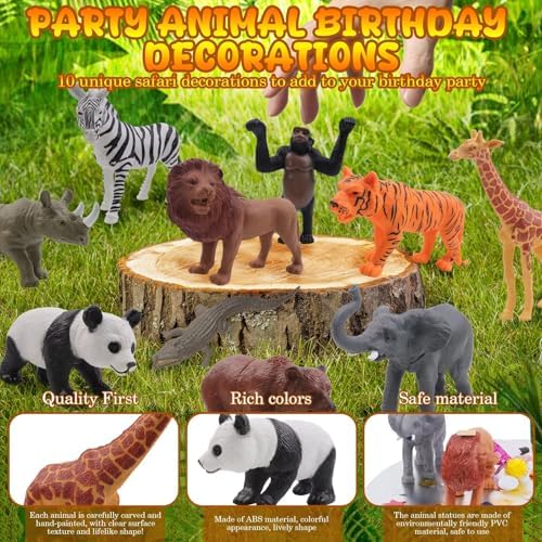 26 Piece Jungle Animal Cake Toppers Decor Set