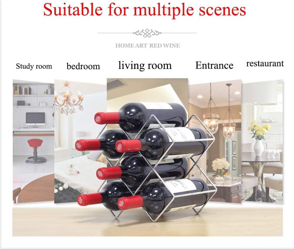 Stackable Wine Racks 6 Slots Iron Art Organizer
