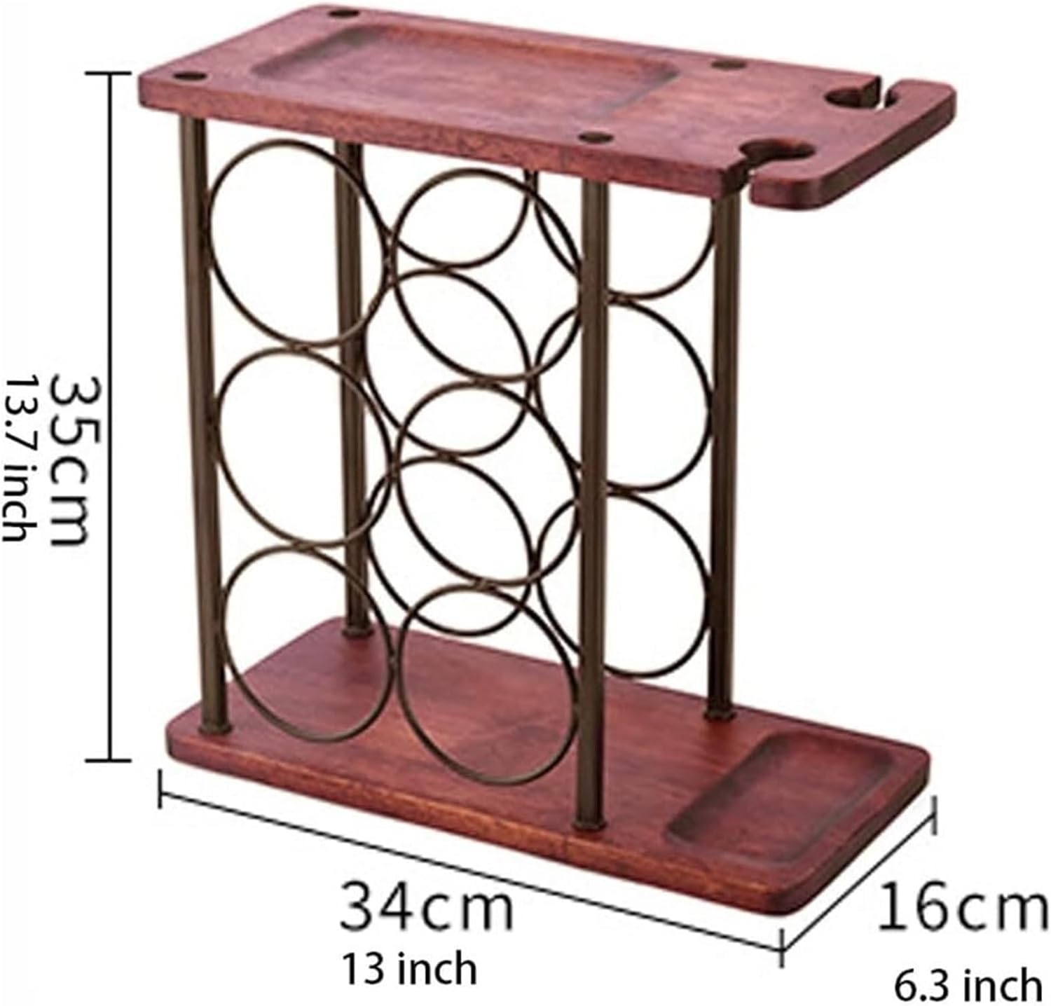 OXOAMP Freestanding Wine Rack with 6 Bottles and 2 Glass Holder