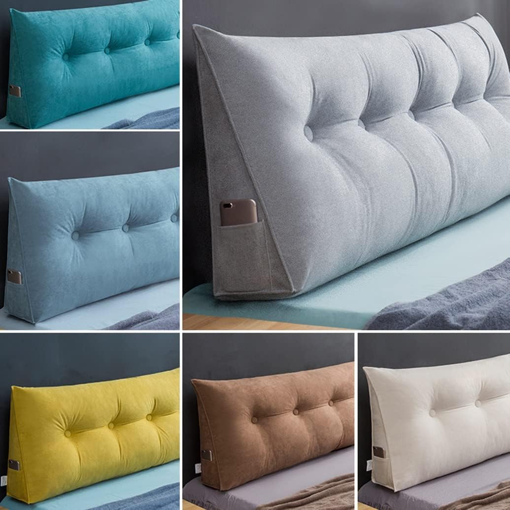 GHJL Headboard Pillow Triangular Reading Support 100cm Light Blue