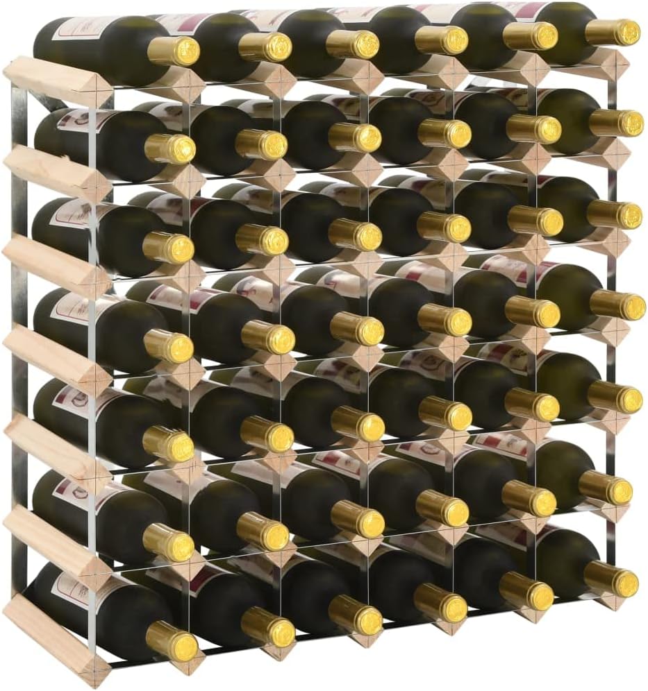 Wooden Wine Rack for 42 Bottles - Modern Rustic Design