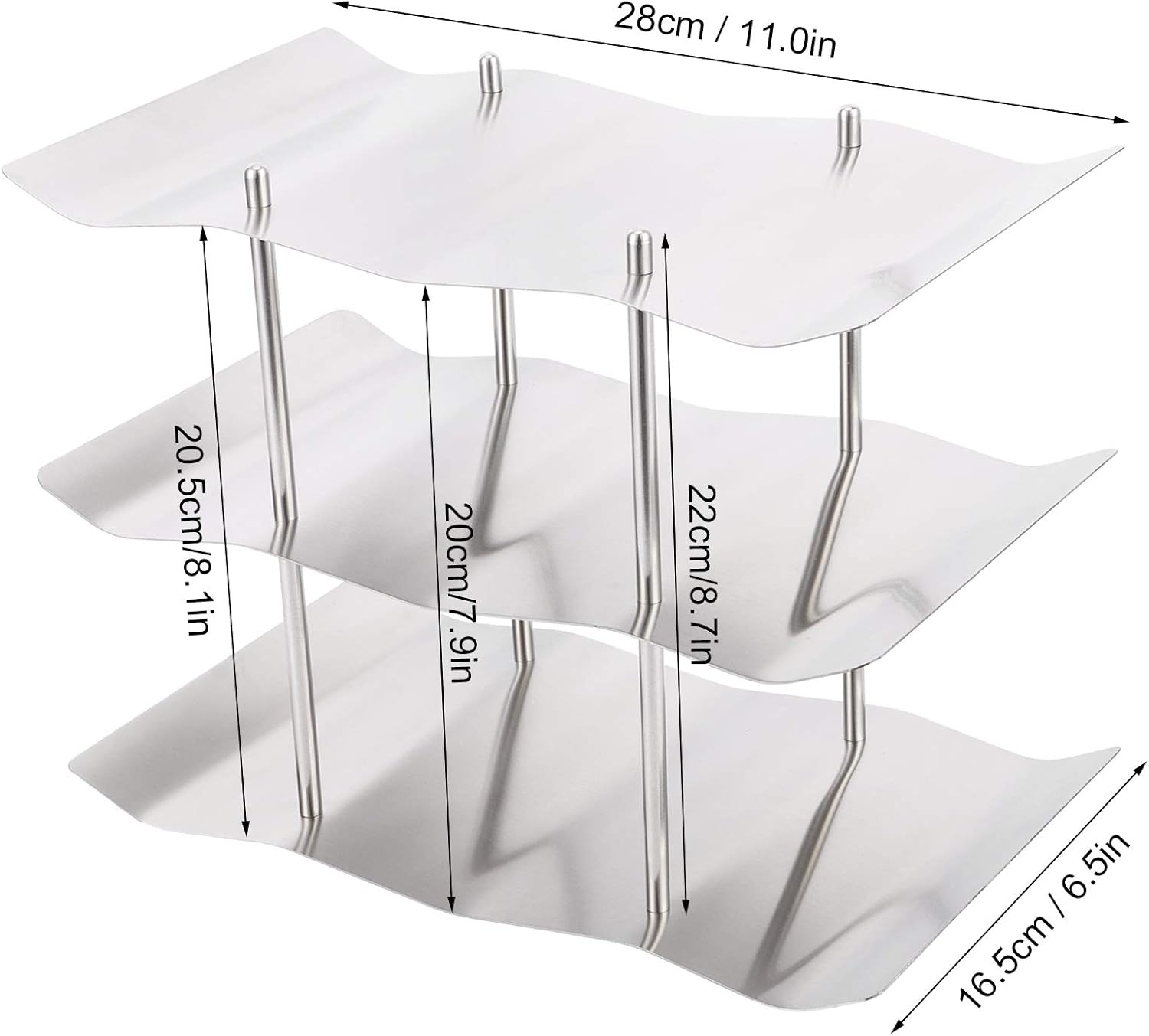 TeamSky 3-Tier Stainless Steel Wine Rack for Kitchen Bar Wine Cellar