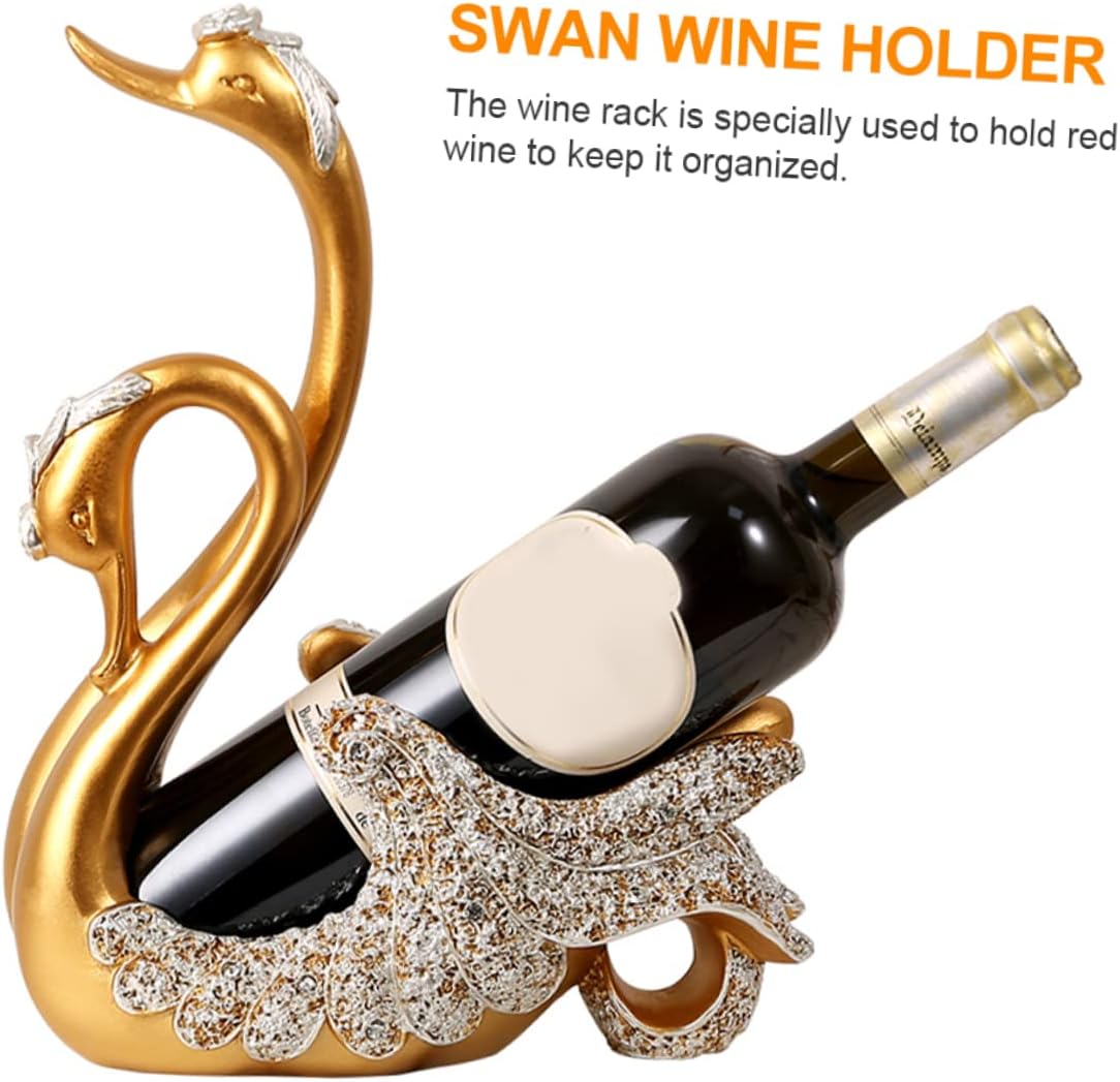 Ciieeo Resin Swan Wine Holder Elegant Display Stand