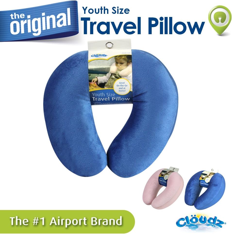 Cloudz Kids Dual Comfort Airplane Neck Pillow - Blue