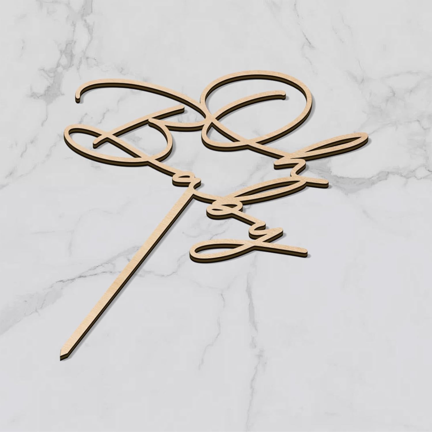 Oh Baby Cake Topper Wood - 6 Inch Baby Shower Decor