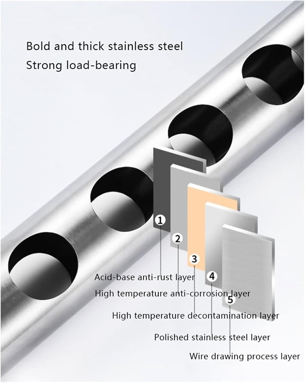 OXOAMP Wall-Mounted Wine Rack 304 Stainless Steel 12 Holes 1